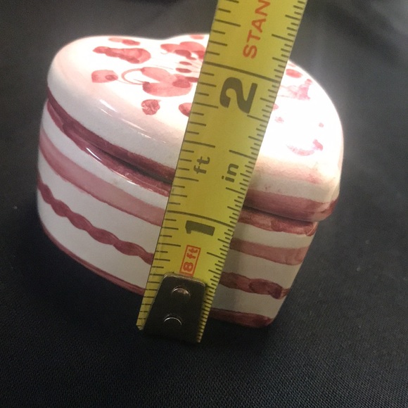 Vintage Italian Handpainted Pottery Heart Shaped Trinket Box - Picture 7 of 7